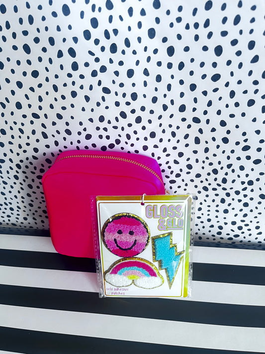 HOT PINK POUCH (Includes Peel&Stick Adhesive Patches